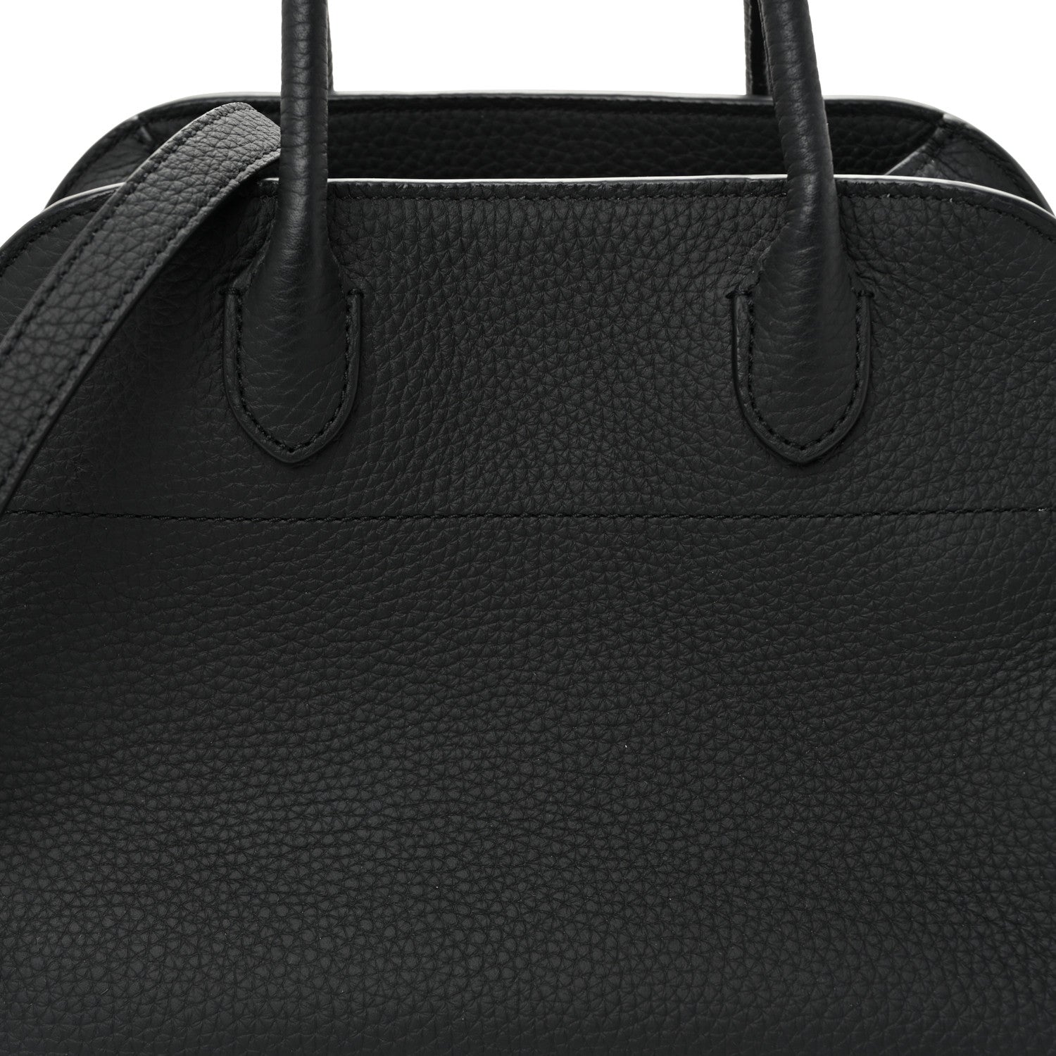 The Row Grained Calfskin Soft Margaux 10 Bag Black 7 of 9