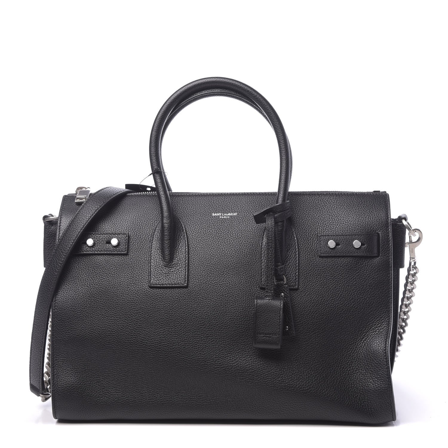 Saint Laurent Grained Calfskin Small Supple Sac De Jour Duffle Black 1 of 9
