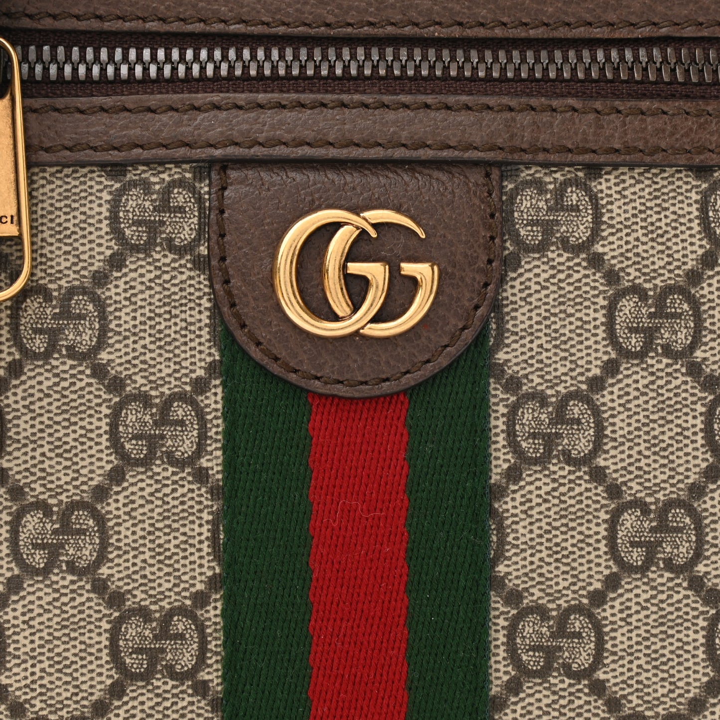 GG Supreme Monogram Web Mini Ophidia Messenger Brown