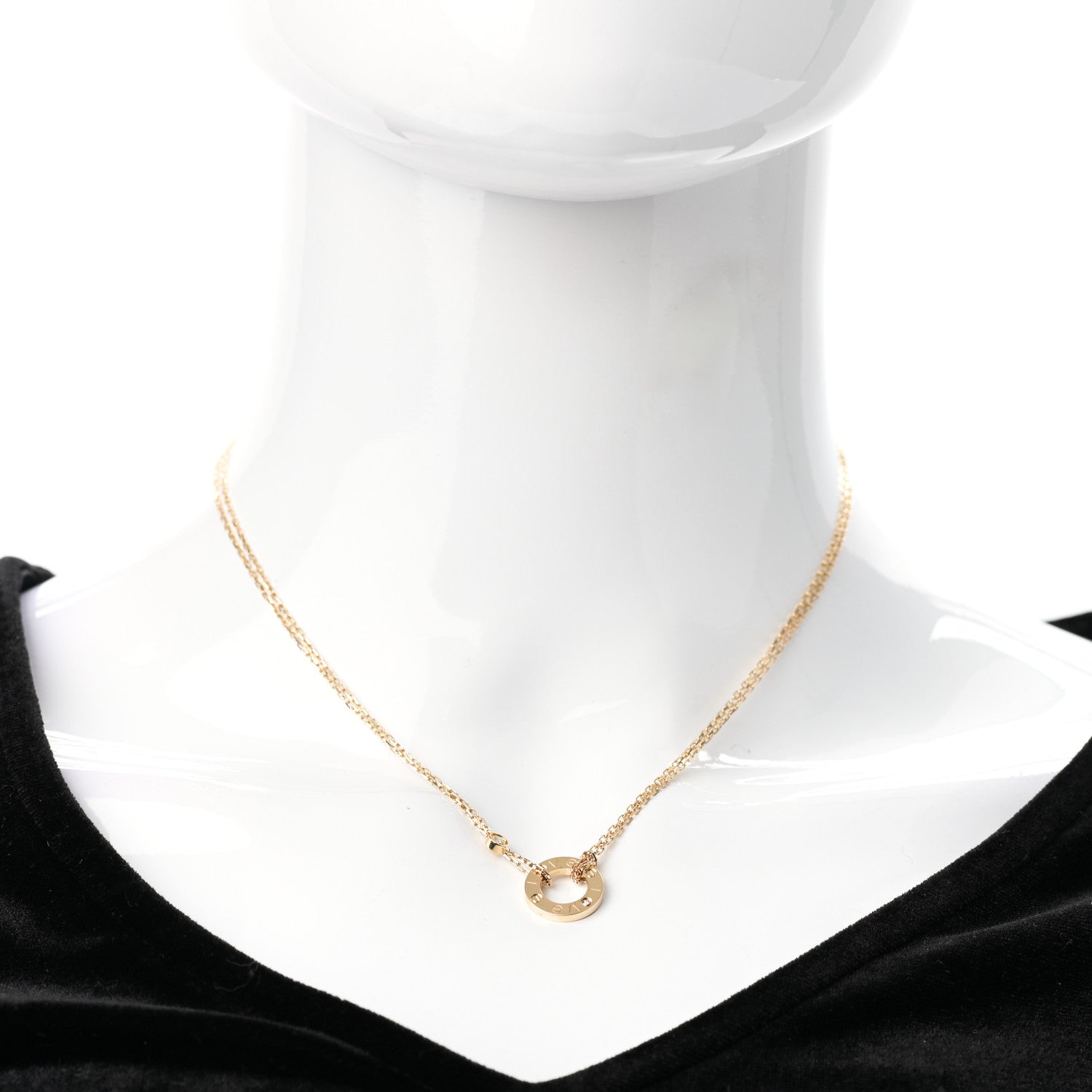 Cartier 18K Yellow Gold 2 Diamond LOVE Necklace 2 of 8