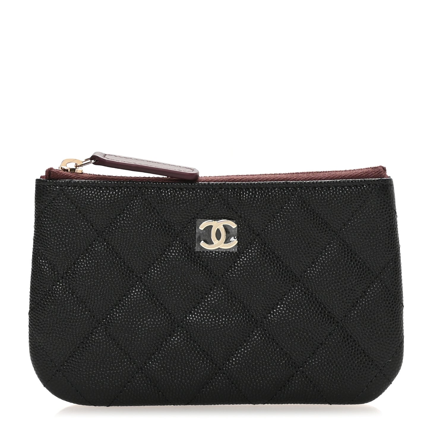 Caviar Quilted Small Cosmetic Case Black