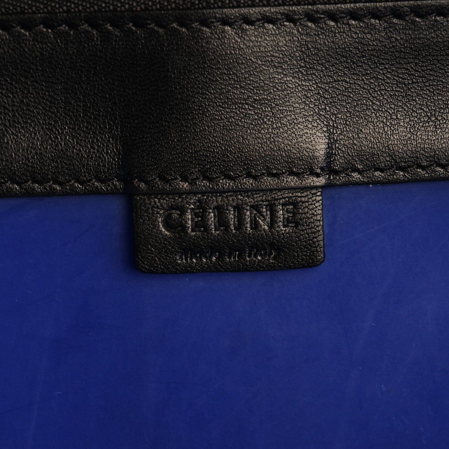 Celine Rubber Lambskin Vertical Cloudy Bi-Cabas Lagoon Black 7 of 8