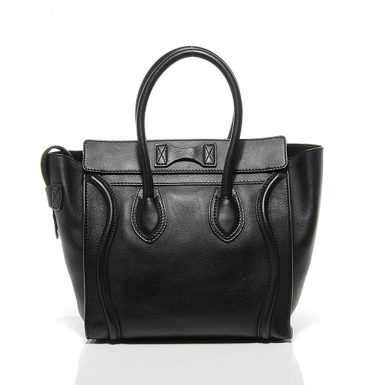 Celine Drummed Leather Micro Luggage Bag Black 7 of 8