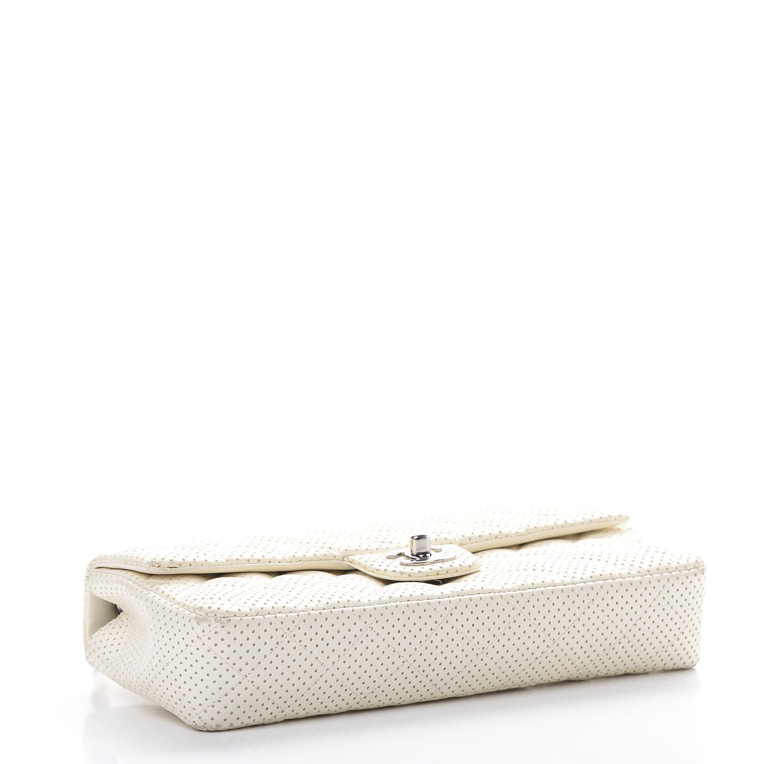 Chanel Lambskin Perforated East West Flap White 3 of 16