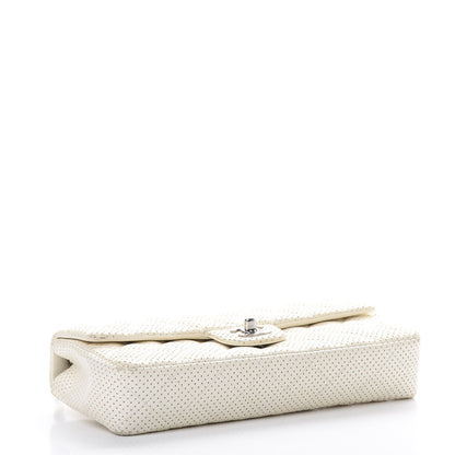 Chanel Lambskin Perforated East West Flap White 3 of 16