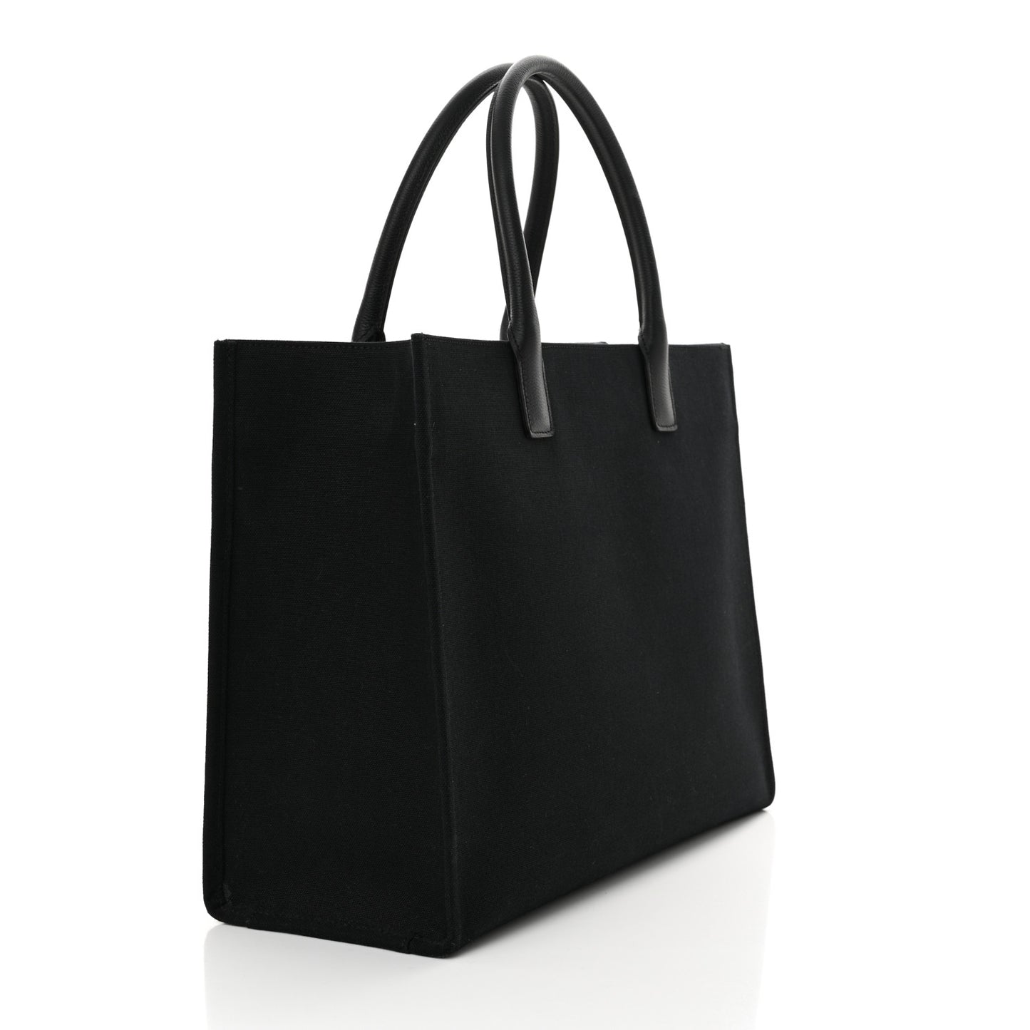 Canvas Calfskin Large La Medusa Tote Bag Black
