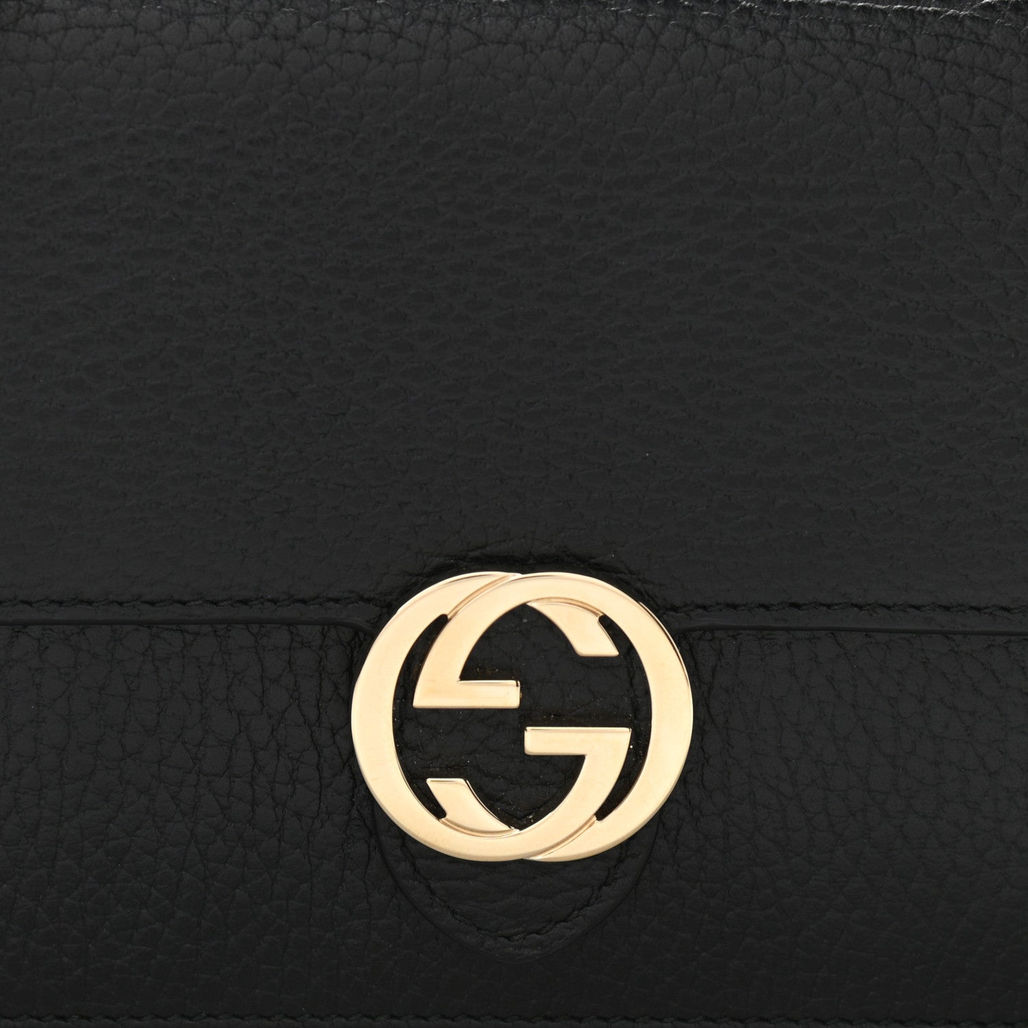 Gucci Dollar Calfskin Interlocking G Chain Wallet Black 8 of 10