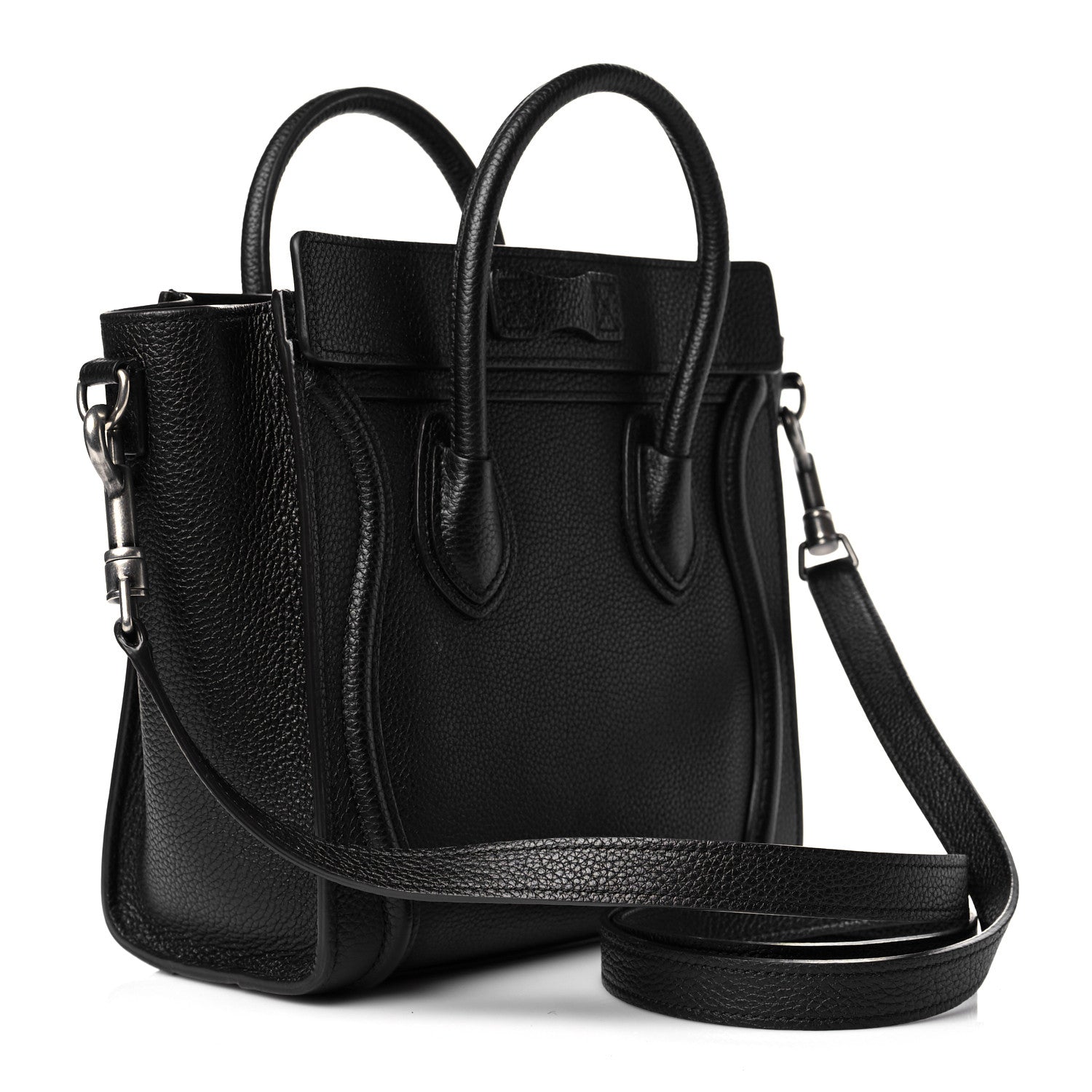 Celine Drummed Calfskin Nano Luggage Black 3 of 11