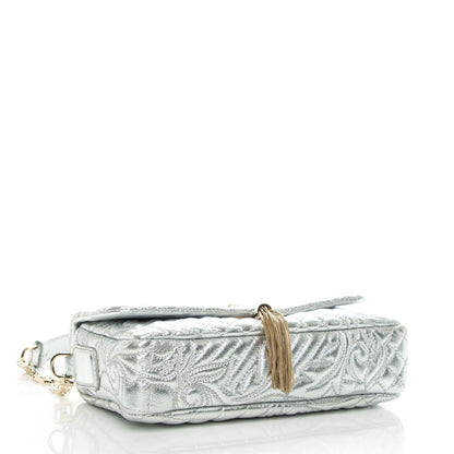 Versace Metallic Nappa Barocco Quilted Calliope Vanitas Shoulder Bag Silver 5 of 7