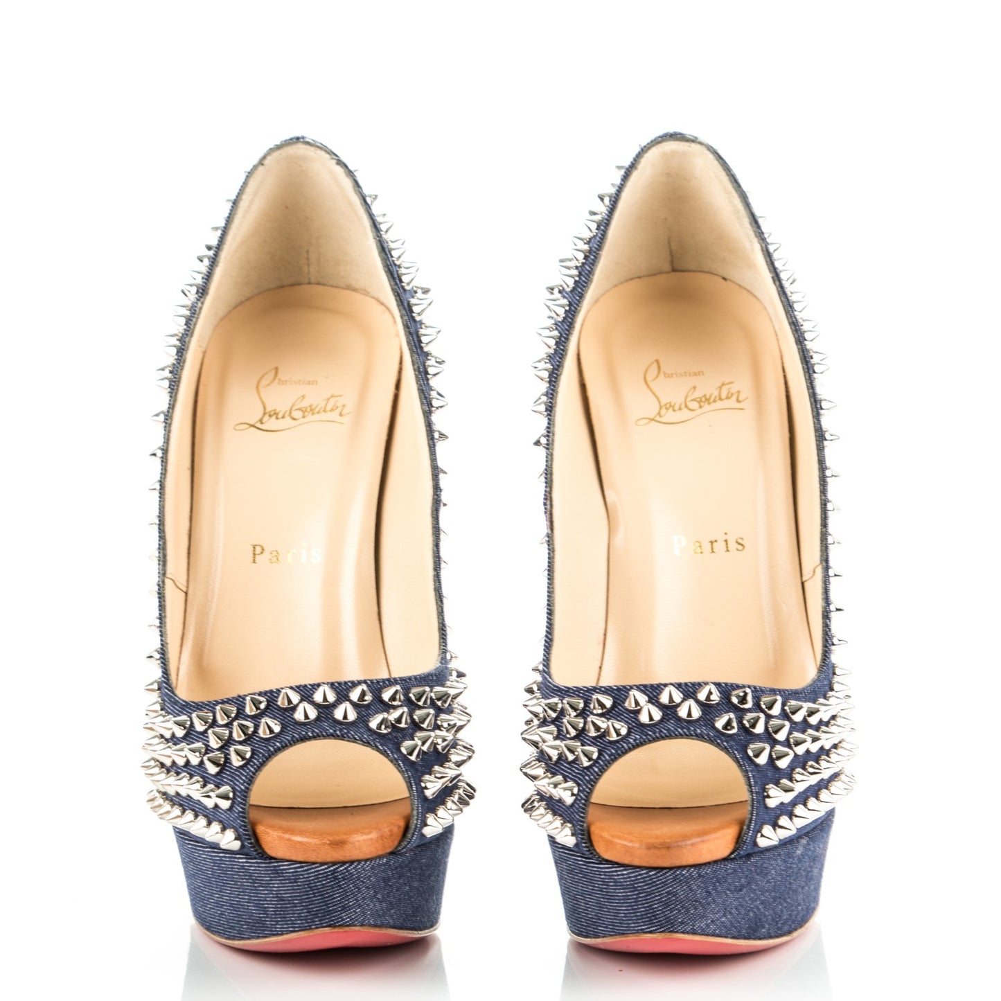 Denim Lady Peep Spikes 150 Pumps 39 Blue Arancio