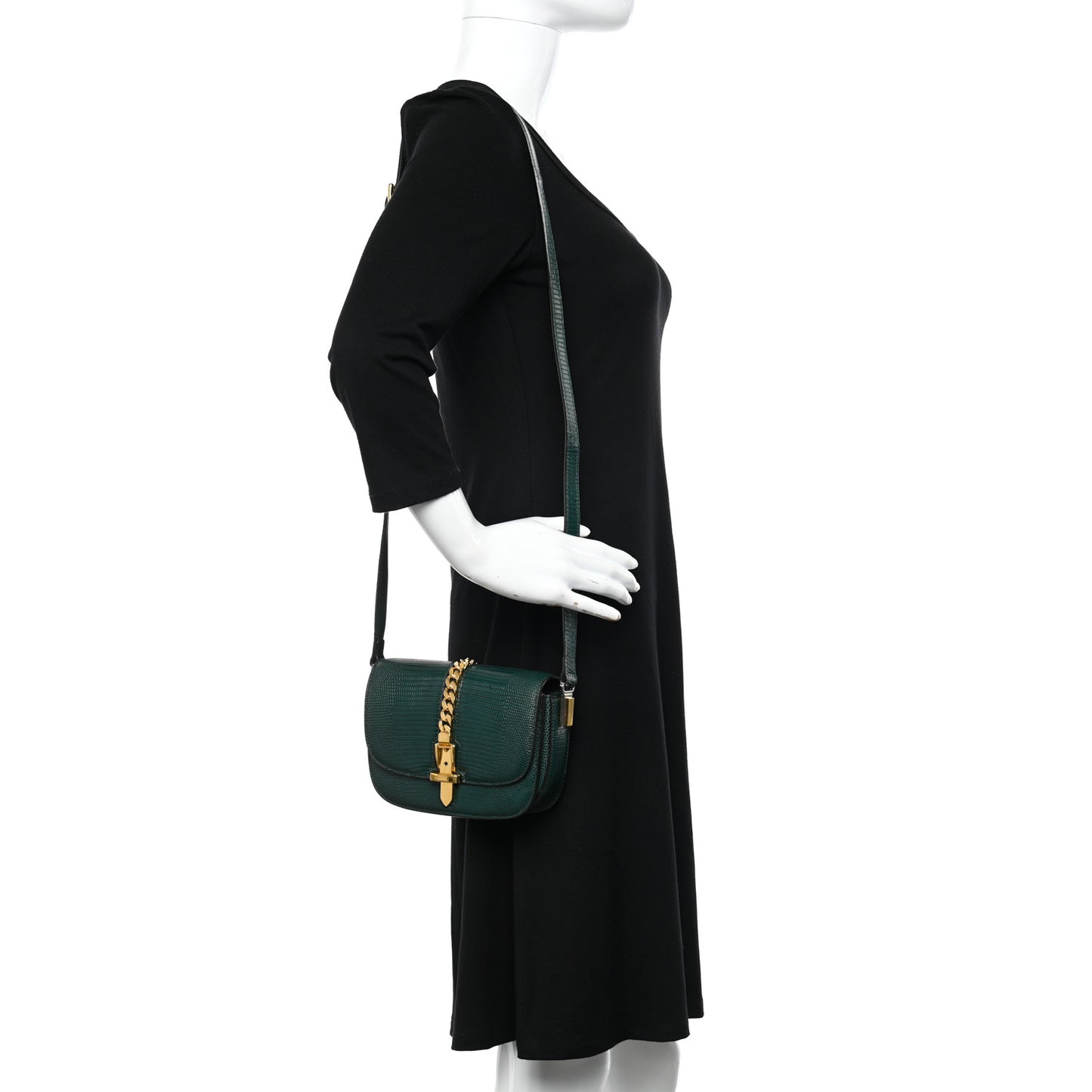 Lizard Mini Sylvie 1969 Messenger Bag Green