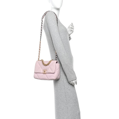 Chanel Lambskin Quilted Medium Chanel 19 Flap Light Pink 2 of 10