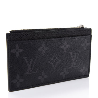 Louis Vuitton Monogram Eclipse Taiga Coin Card Holder 2 of 4
