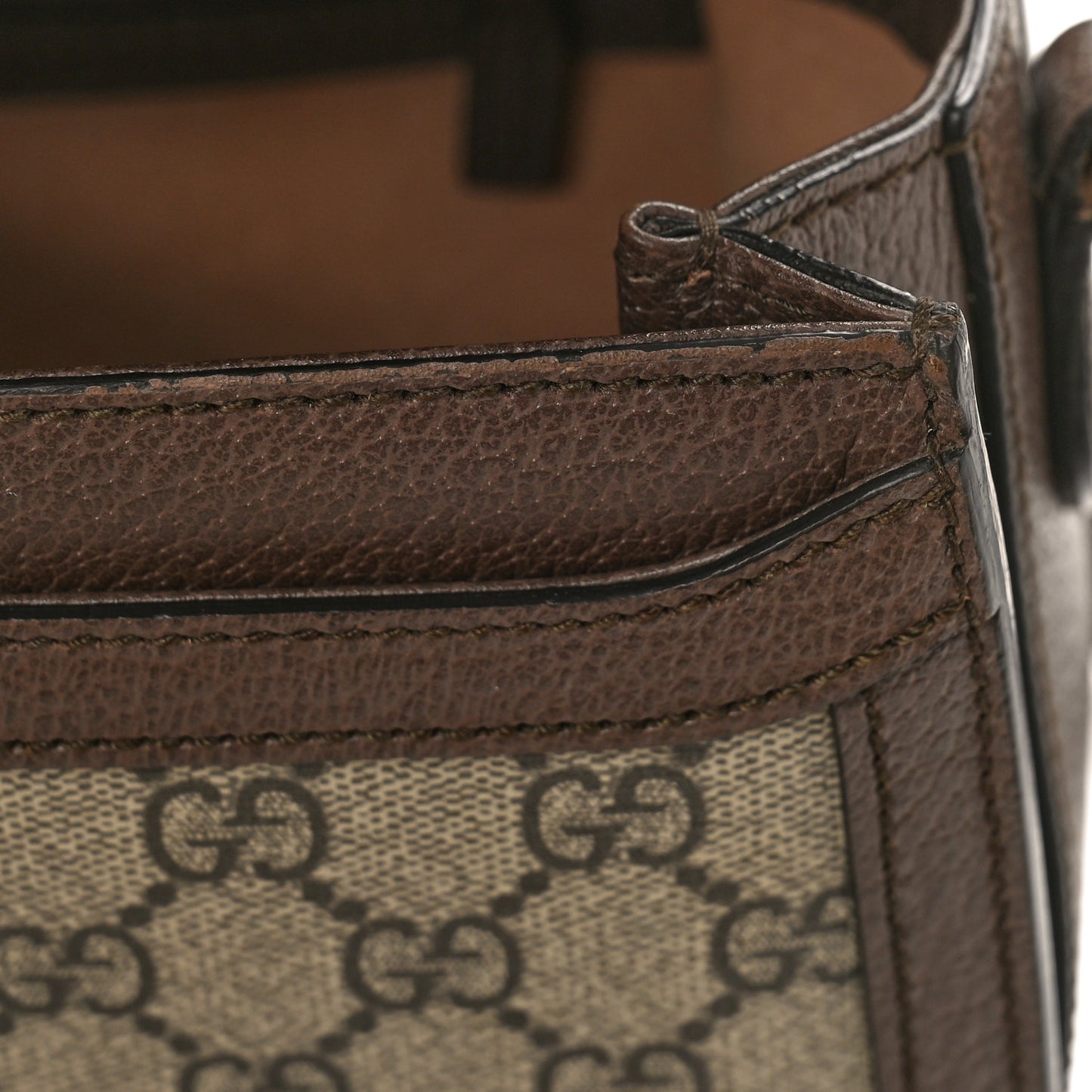 GG Supreme Monogram Web Small Ophidia Flap Messenger Bag Brown