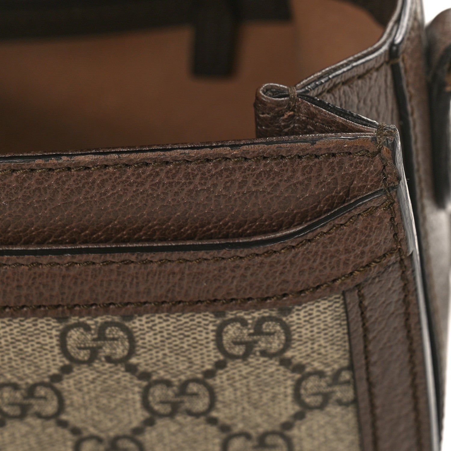 Gucci GG Supreme Monogram Web Small Ophidia Flap Messenger Bag Brown 11 of 13