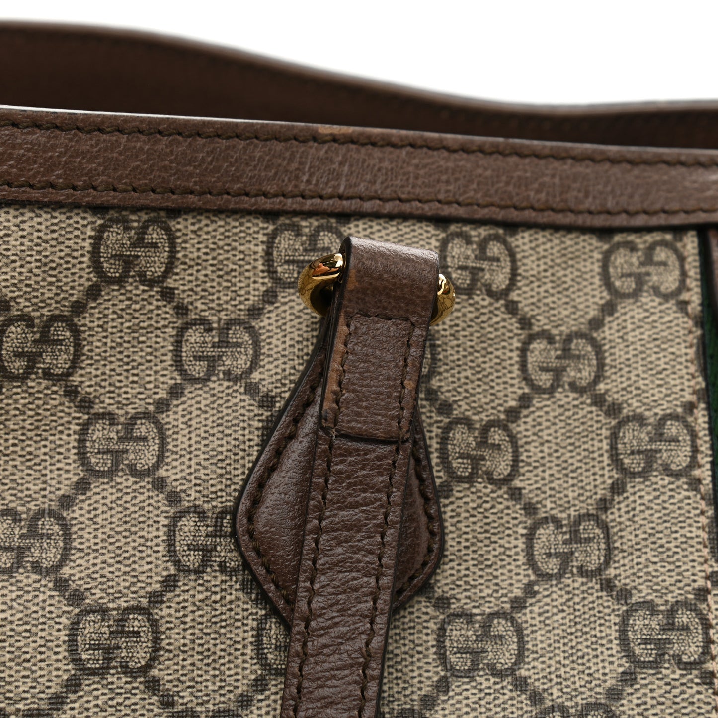 GG Supreme Monogram Medium Ophidia Shopping Tote Brown
