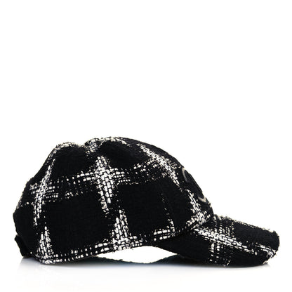 Chanel Tweed Cap Hat M Black White 4 of 7