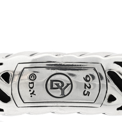 David Yurman Sterling Silver Black Onyx 10mm Sculpted Cable Bracelet 3 of 3