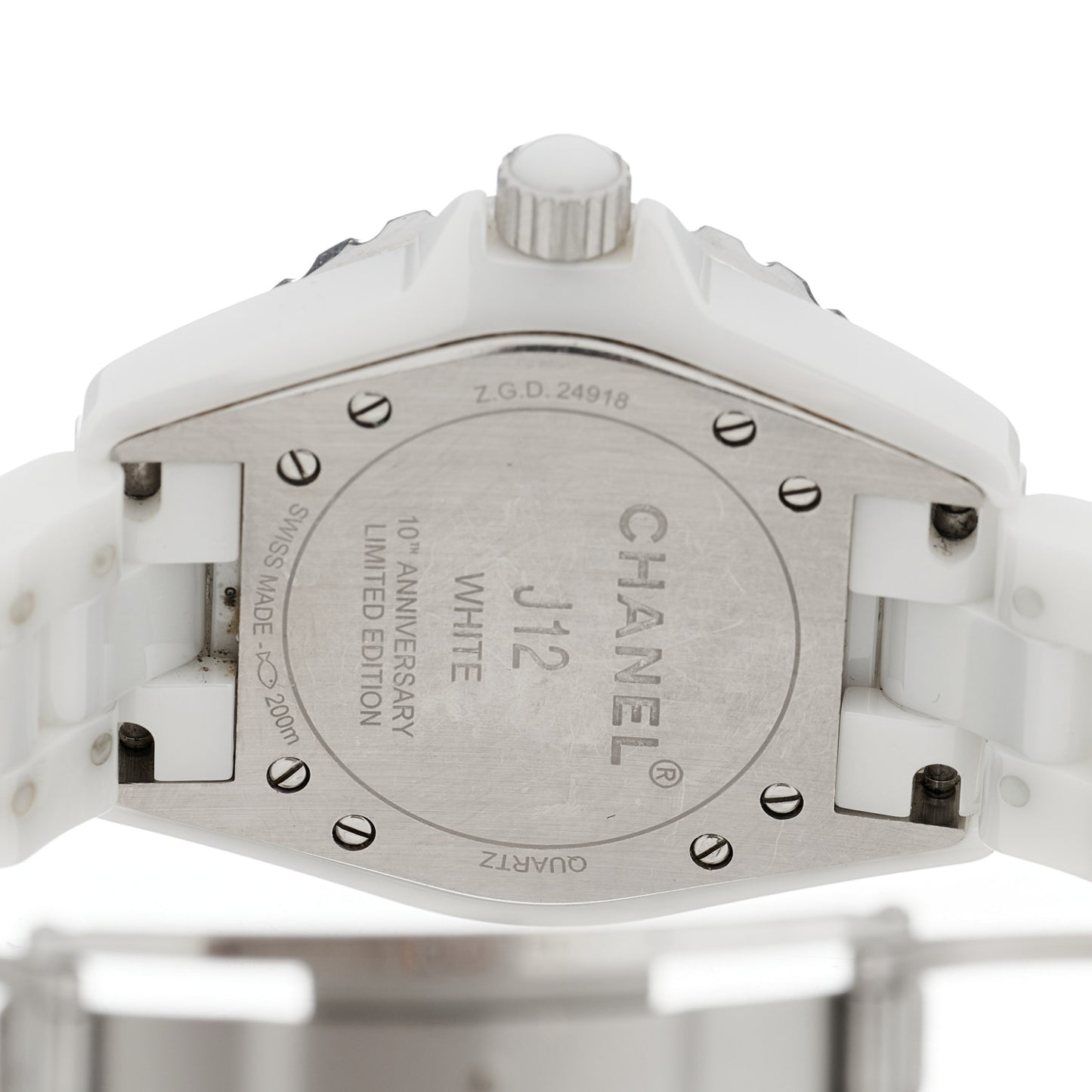 Stainless Steel Ceramic 33mm J12 Phantom Quartz Watch White