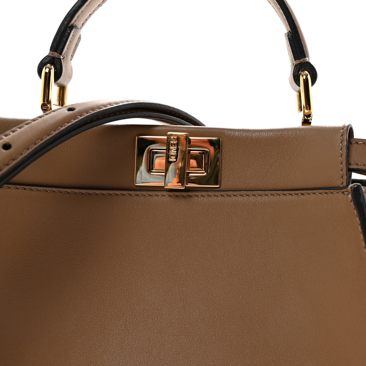 Fendi Vitello Seta Fabric Jacquard FF 1974 Mini Peekaboo Iconic