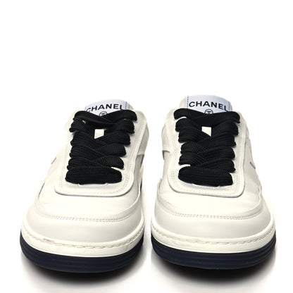 Chanel Calfskin CC Womens Sneakers 37.5 White Black 2 of 8