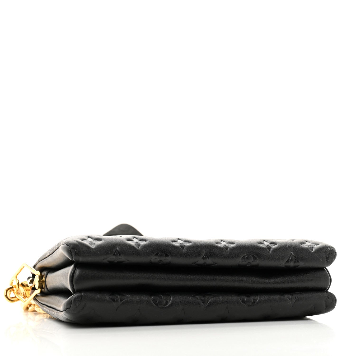 Louis Vuitton Lambskin Embossed Monogram Coussin PM Black 4 of 12