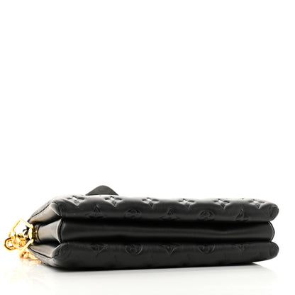 Louis Vuitton Lambskin Embossed Monogram Coussin PM Black 4 of 12