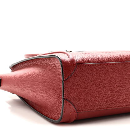 Celine Drummed Calfskin Nano Luggage Merlot 8 of 9