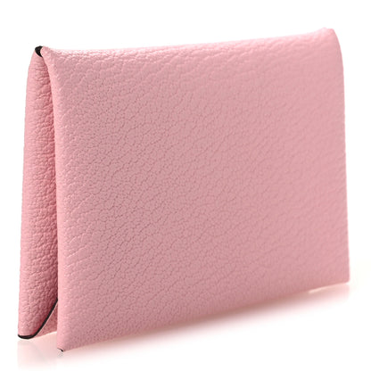 Hermes Chevre Mysore Verso Calvi Card Case Rose Sakura 3 of 8