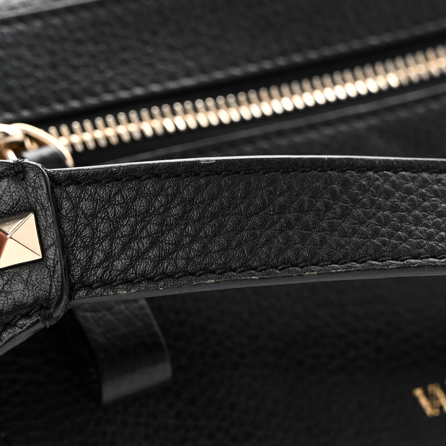 Valentino Garavani Grainy Calfskin Rockstud Belt Bag Black 12 of 13