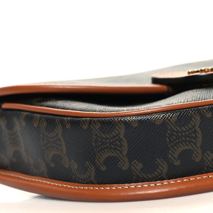 Celine Canvas Calfskin Triomphe Mini Besace Tan 9 of 10