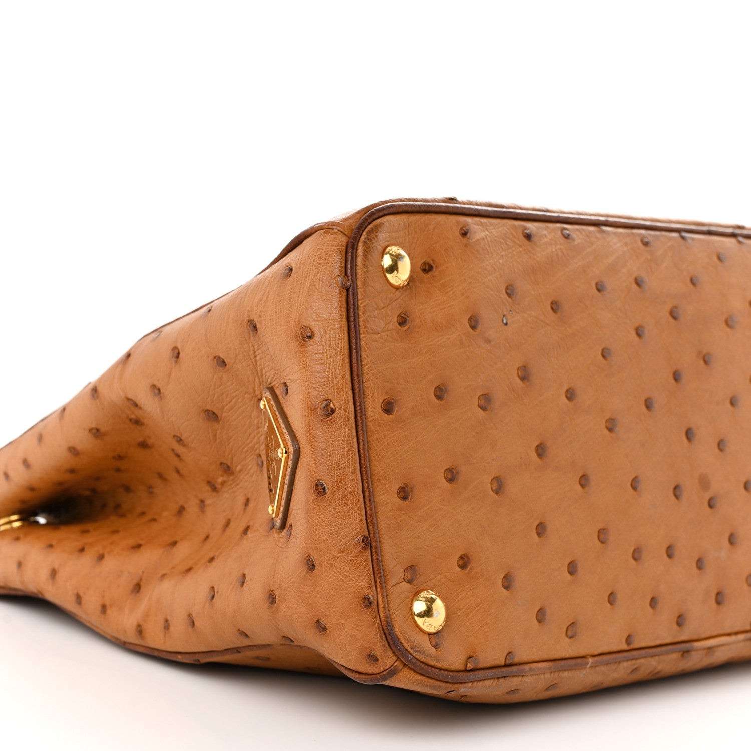 Prada Ostrich Large Galleria Double Zip Tote Cognac 9 of 16