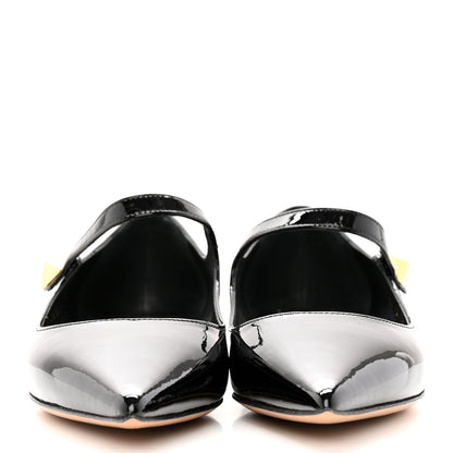 Valentino Garavani Patent Tiptoe Ballerina Flats 36 Black 2 of 12