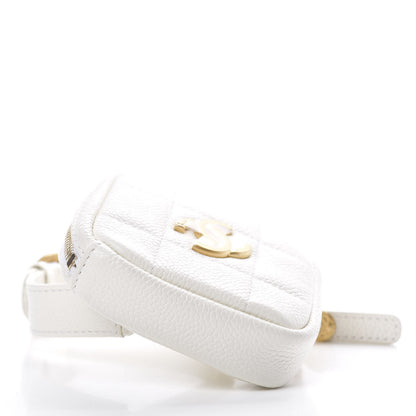 Chanel Caviar Quilted Diamond Arm Coin Purse White 4 of 8