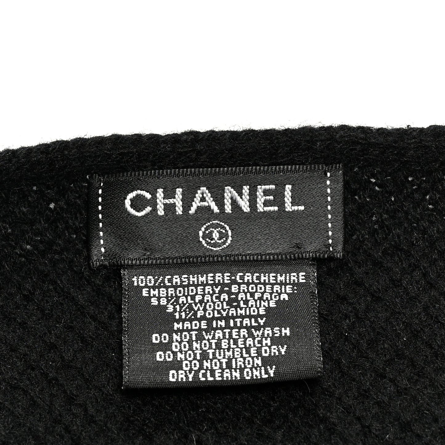 Cashmere Logo Stole Black White