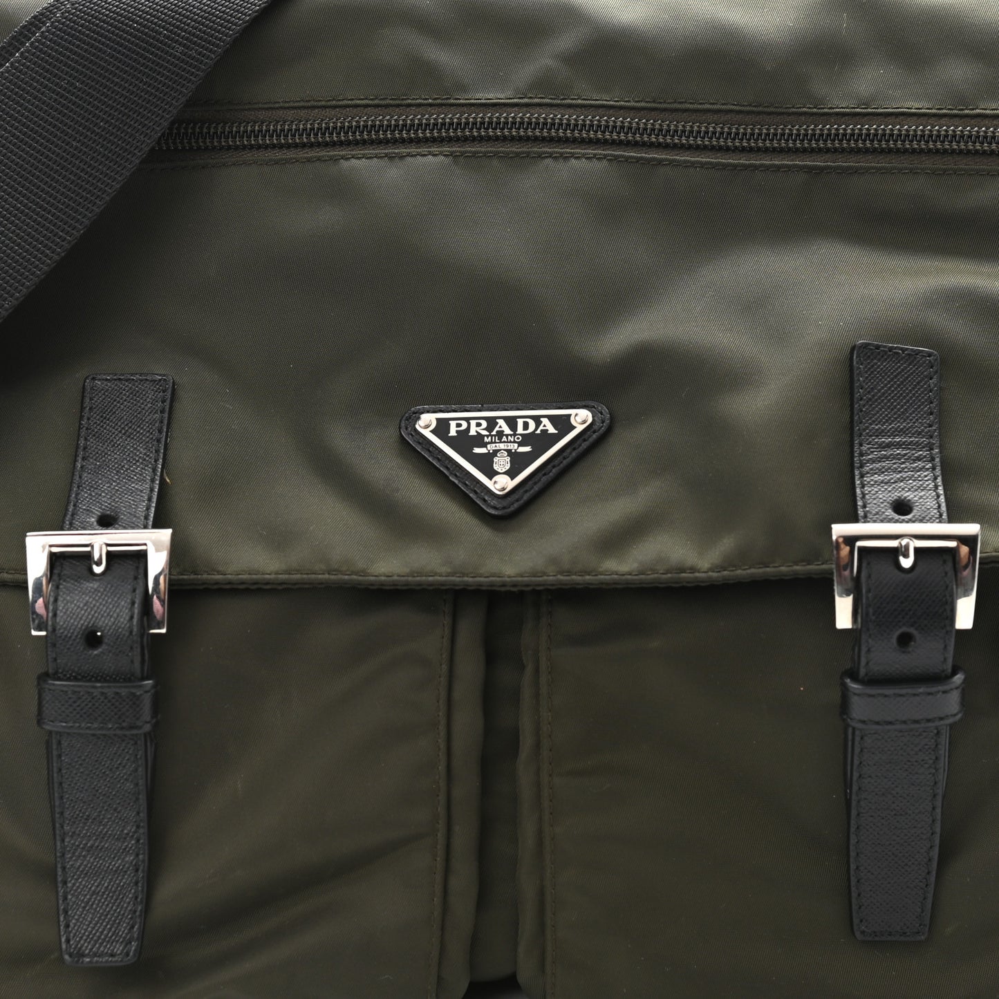 Tessuto Nylon Saffiano Messenger Bag Mimetico