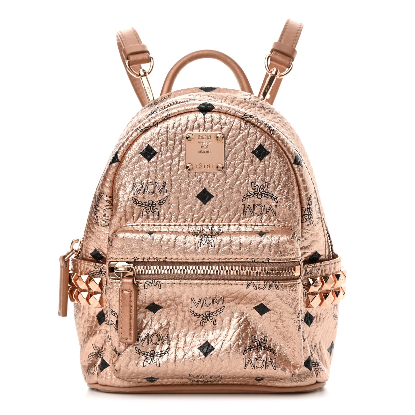Metallic Visetos Studded X-Mini Bebe Boo Backpack Champagne Gold