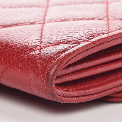 Chanel Caviar Quilted Large Gusset Flap Wallet Red 9 of 13