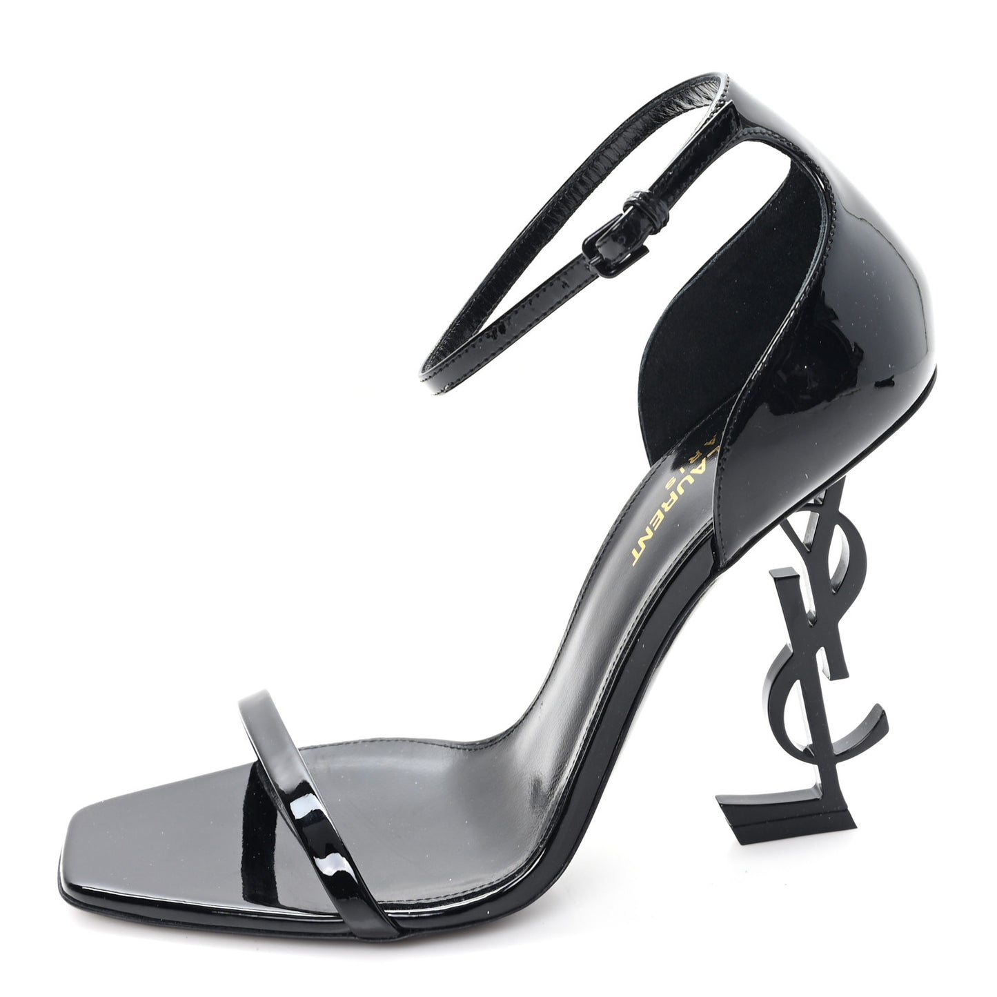 Patent Calfskin Opyum 110 Sandals 38.5 Black