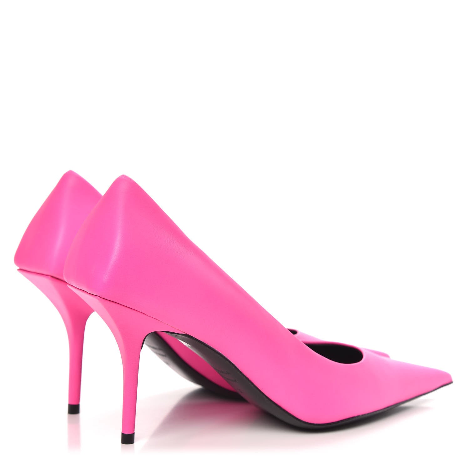 Balenciaga Soft Nappa Square Knife 80mm Pumps 37 Neon Pink 4 of 10