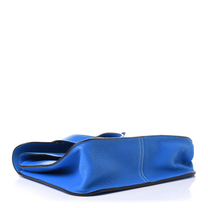 Hermes Taurillon Clemence Halzan 31 GM Bleu Hydra 3 of 9