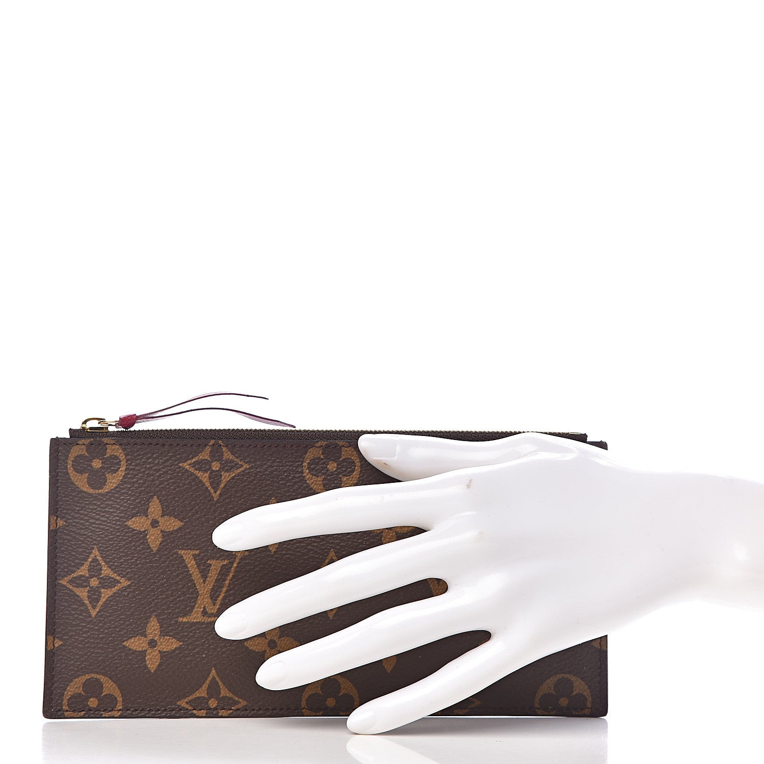 Louis Vuitton Monogram Felicie Chain Wallet Zippered Insert Fuchsia 2 of 6