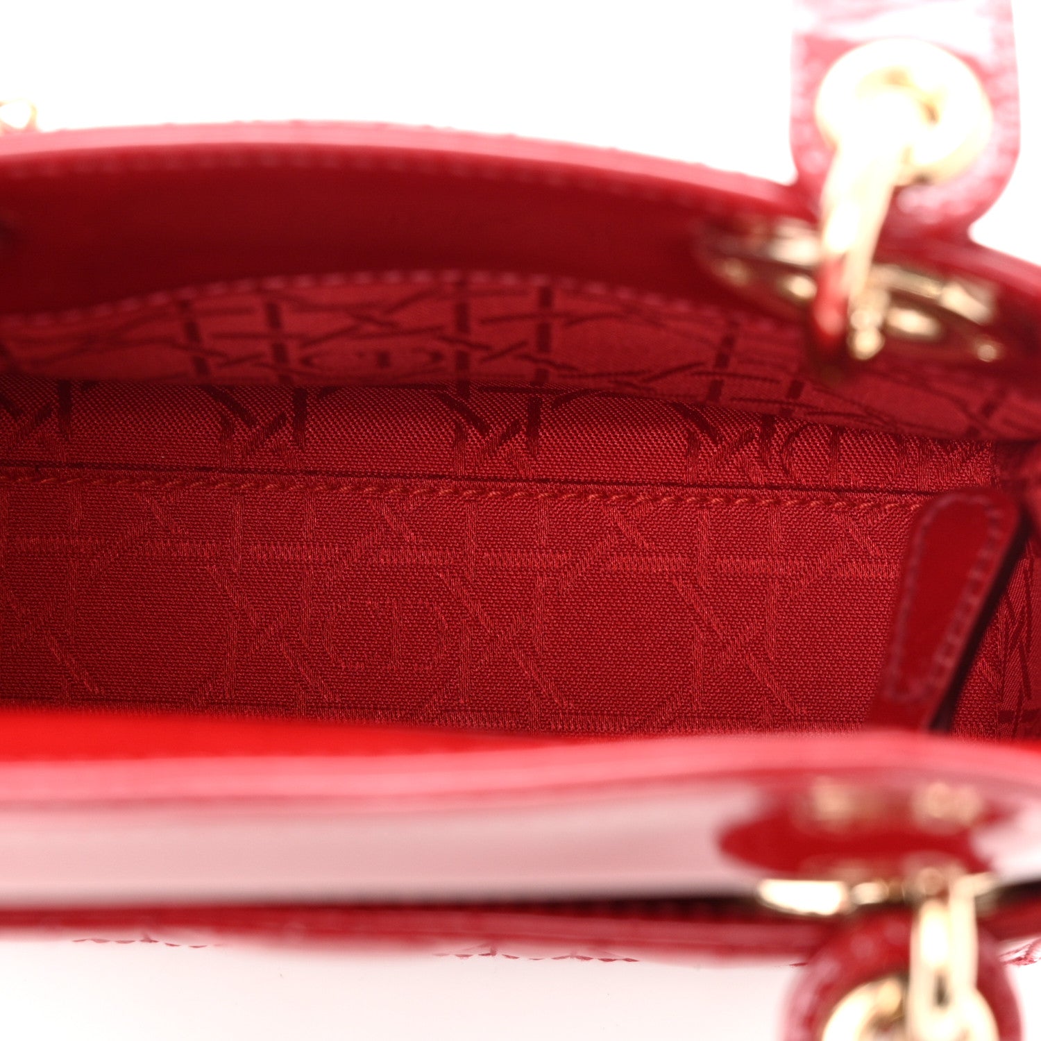 Christian Dior Patent Cannage Mini Lady Dior Red 5 of 10