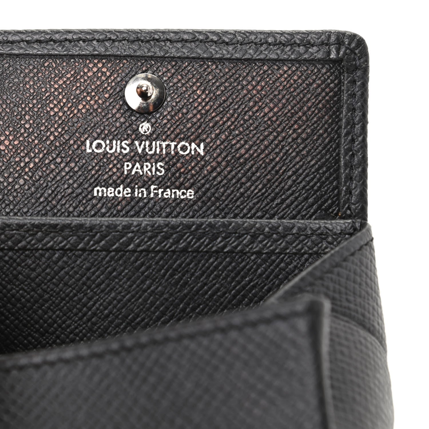 Louis Vuitton Taiga Porte-Monnaie Boite Coin Purse Black 6 of 7