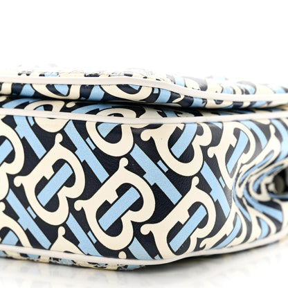 Burberry Lambskin Quilted Monogram TB Print Small Lola Bag Cobalt Black 10 of 12