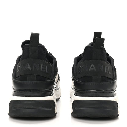 Chanel Velvet Calfskin Mixed Fibers CC Sneakers 40.5 Black 6 of 10