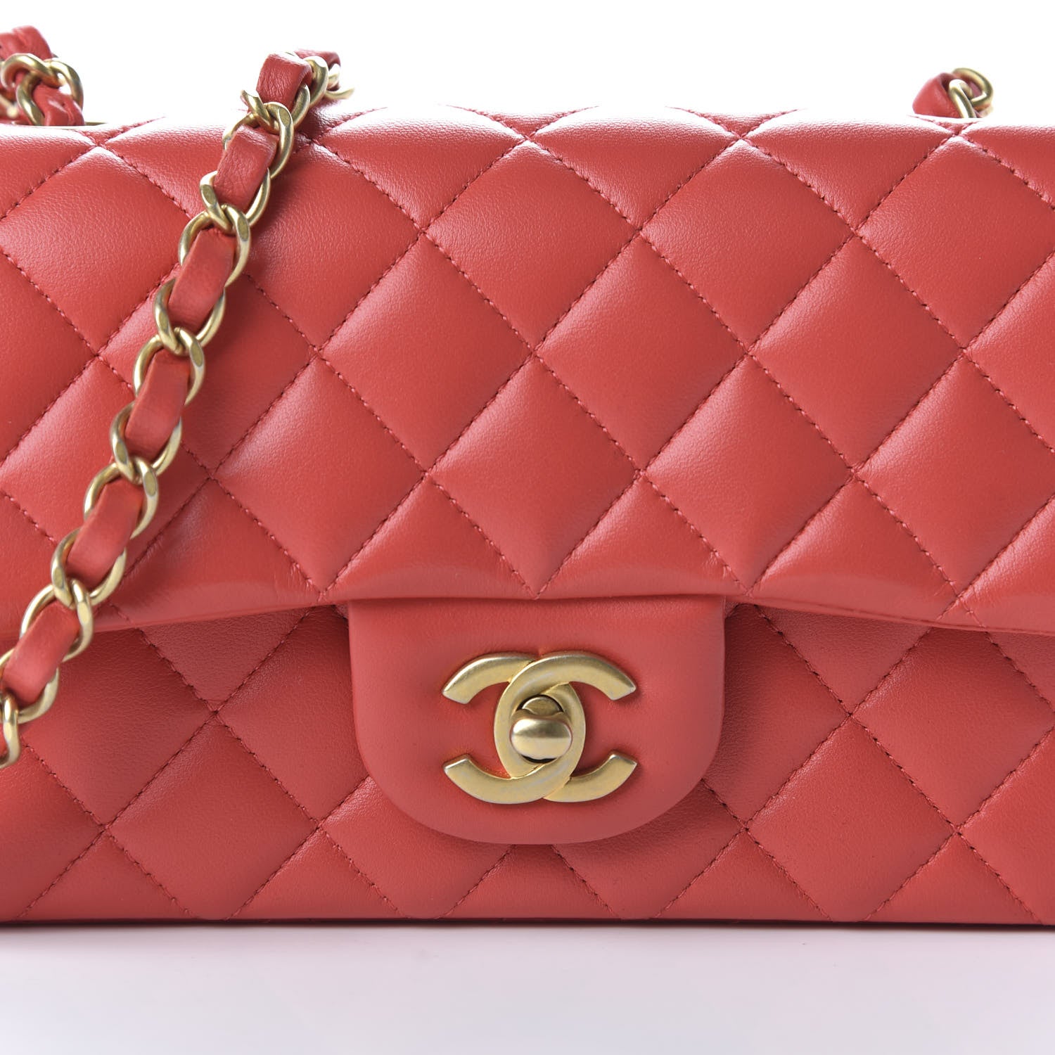 Chanel Lambskin Quilted Mini Rectangular Flap Red 18 of 19