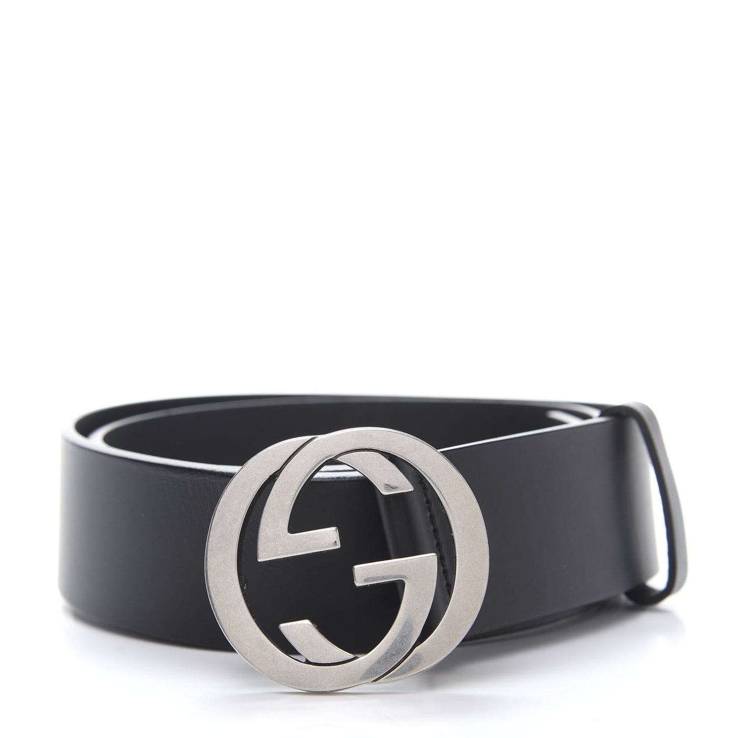 Selleria Calfskin Nickel Interlocking G 37mm Belt 85 34 Black