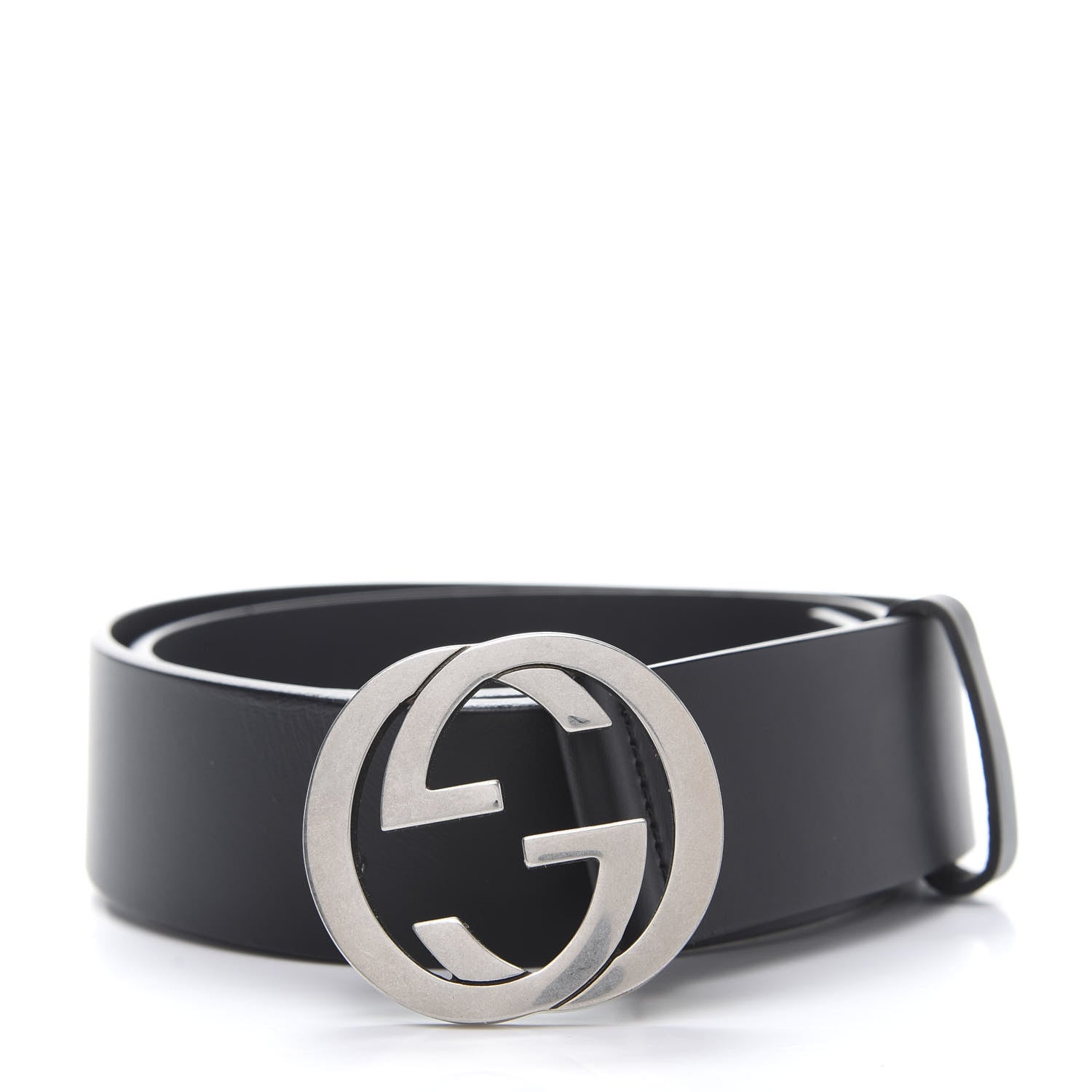 Gucci Selleria Calfskin Nickel Interlocking G 37mm Belt 85 34 Black 3 of 6