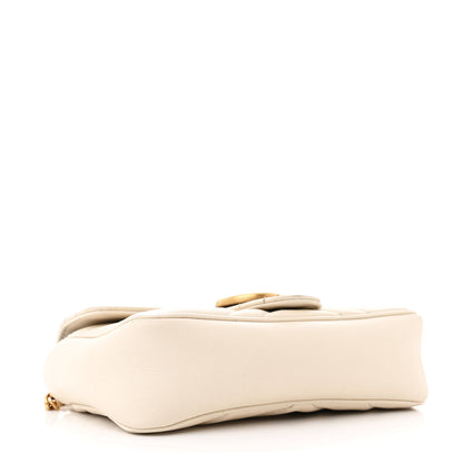 Gucci Calfskin Matelasse Super Mini GG Marmont Shoulder Bag White 4 of 11